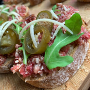 Kanapky s hovězím carpaccio